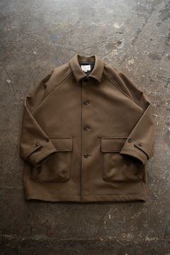 【25AW】Super110'Sメルトンステンカラーハーフコート(BROWN)