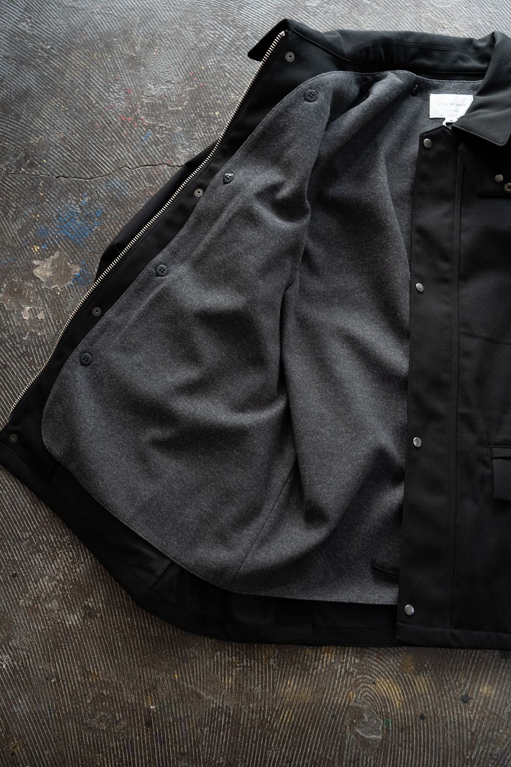 【25AW】コットン×ポリエステルショートブルゾン(BLACK)