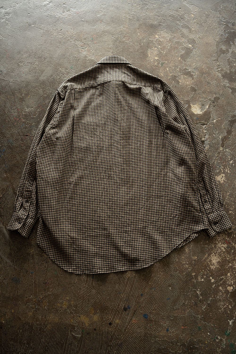 【26AW】Cotton Wool Check Shirts(BEIGE×BLACK CHECK)