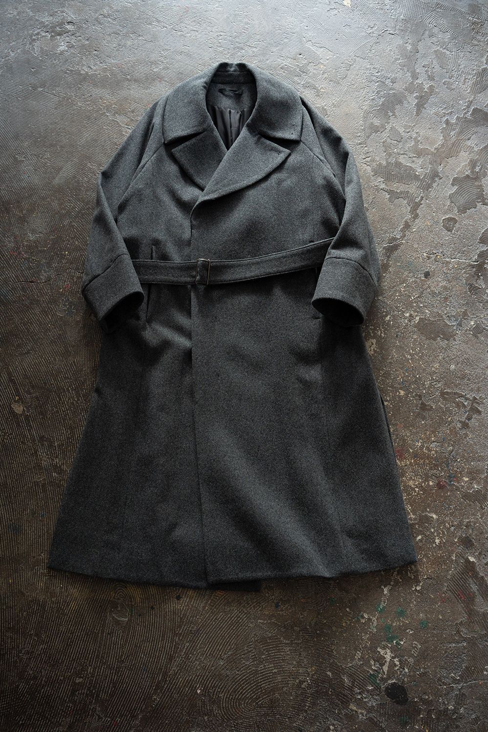 【26AW】Belted Over Coat/ベルテッドオーバーコート(GRAY)
