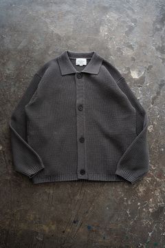 【26SS】和紙混7Gニットブルゾン(BROWN CHARCOAL)