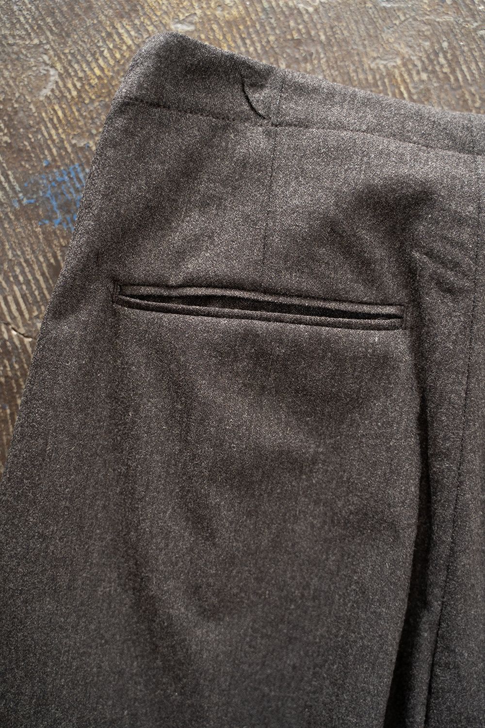 【ラスト1点】【23AW】Stretch T/W Gathered Pants/ストレッチT/Wギャザーパンツ(BROWN)