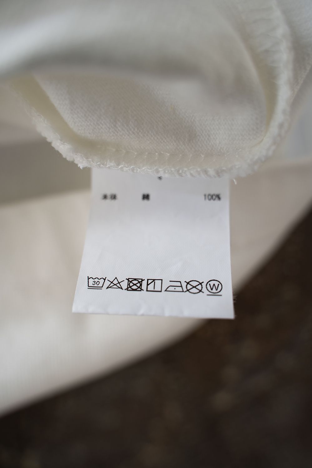 【ラスト1点】スビンコットン10/-度詰吊り天竺ポケット付き半袖T(OFF WHITE)