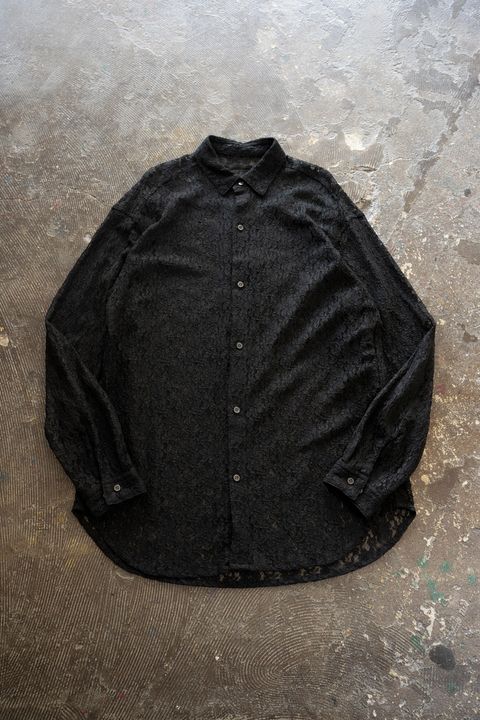 【25AW】Cord Lace L/S Shirt/コードレースロングスリーブシャツ(BLACK)