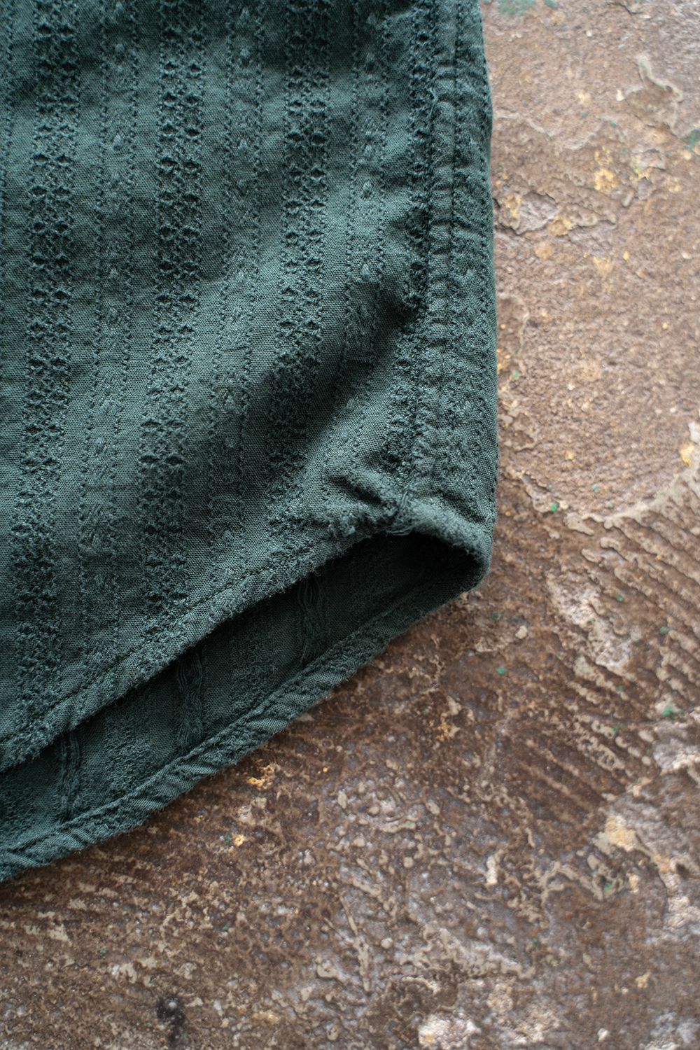 【ラスト1点】【23SS】Garmentdye Leno Cloth L/S Shirt/ガーメントダイレノクロスロングスリーブシャツ(GREEN)
