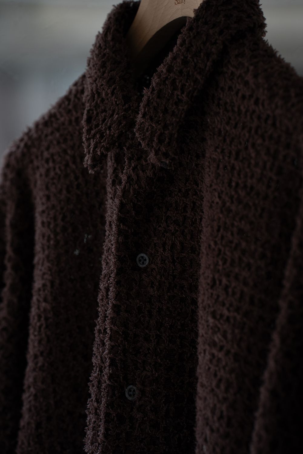 【ラスト1点】【26SS】Feather Lace Shirt/フェザーレースシャツ(BROWN)