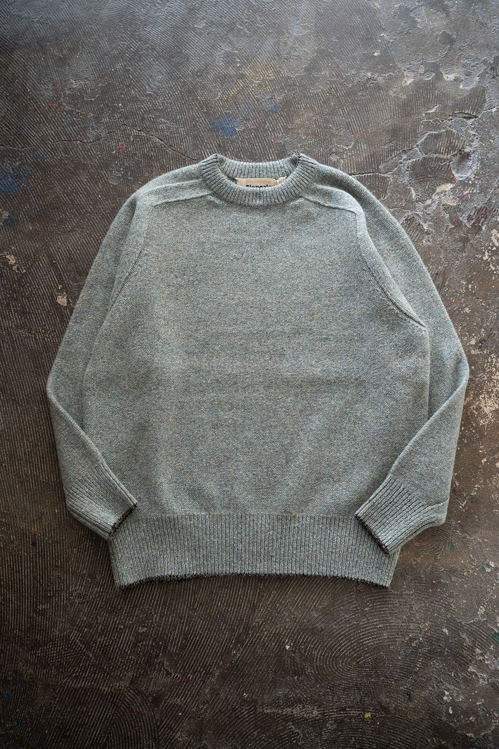 【ラスト1点】Yak/Shetland wool/Nep crew neck sweater(MIST)