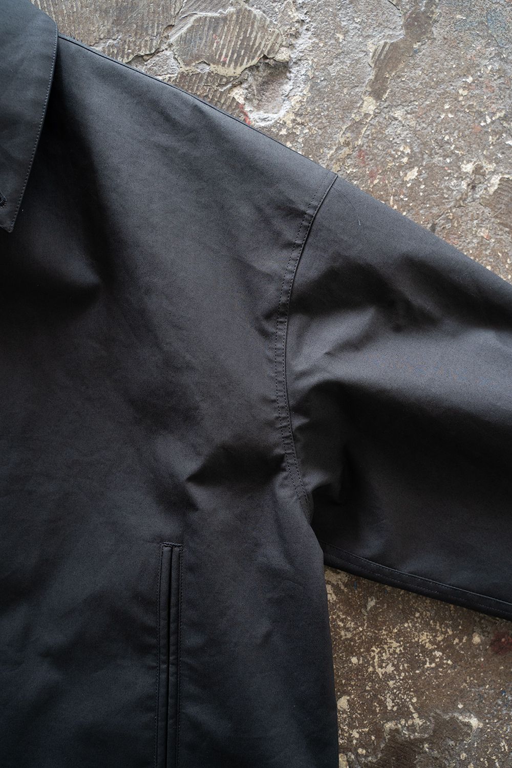 【25AW】Cotton Typewriter 2WAY Coat/コットンタイプライター2WAYコート(BLACK NAVY)
