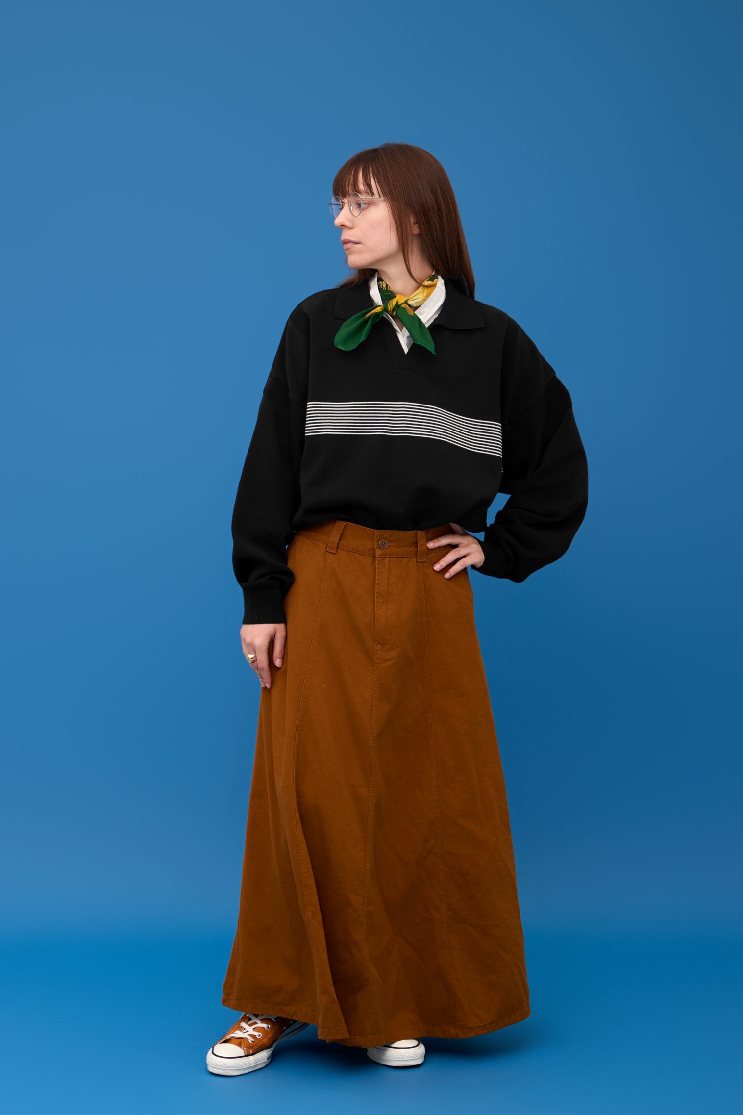 YASHIKI - 【ラスト1点】【25SS】Sazanami Skipper Knit(BLACK