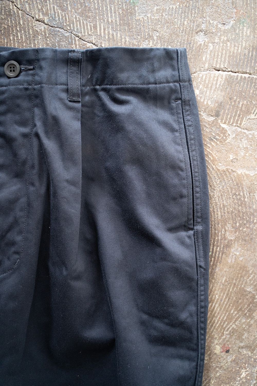 【23SS】コットンドリルワイドパンツ(NAVY) - 44 (S)