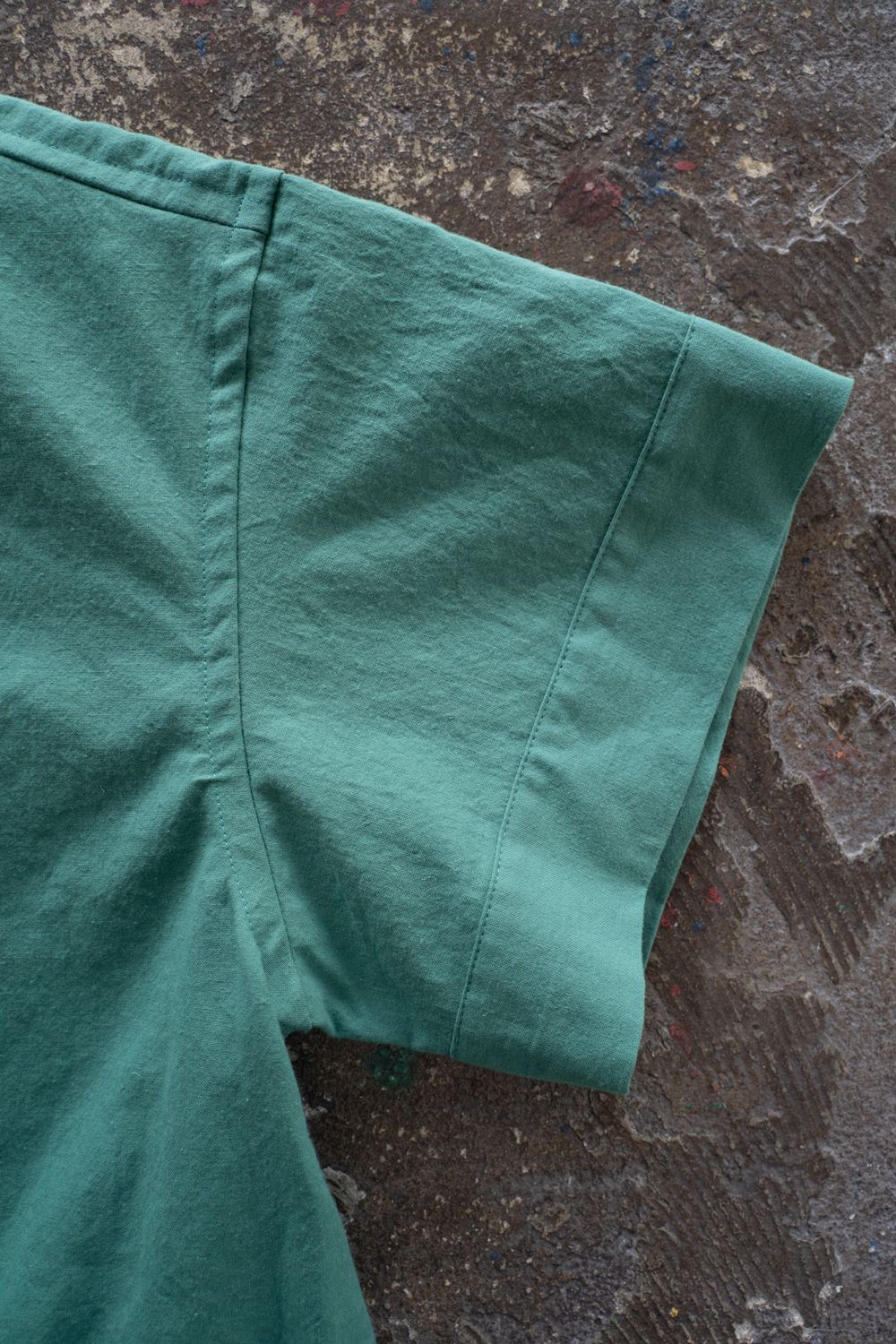 【26SS】"joint(short)"pajama【オールインワン】(washed light cotton GREEN)