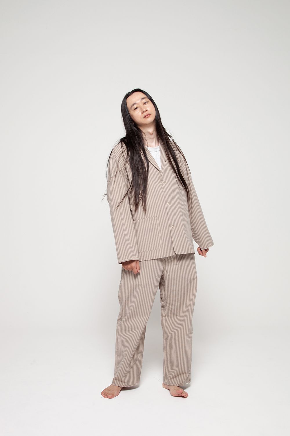 【25SS】"day"パジャマ【セットアップ】(Triple Stripe BEIGE)