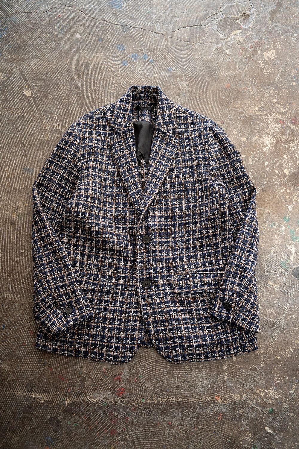 【ラスト1点】【26SS】Summer Tweed Tailored Jacket/サマーツイードテーラードジャケットジャケット(NAVY)