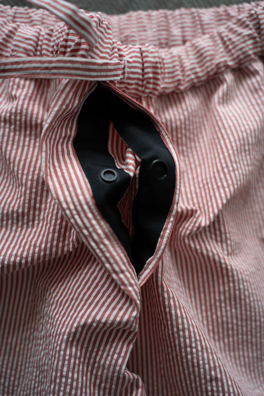 【25SS】"nite game"pajama(seersucker RED STRIPE)【ユニセックス】【セットアップ】