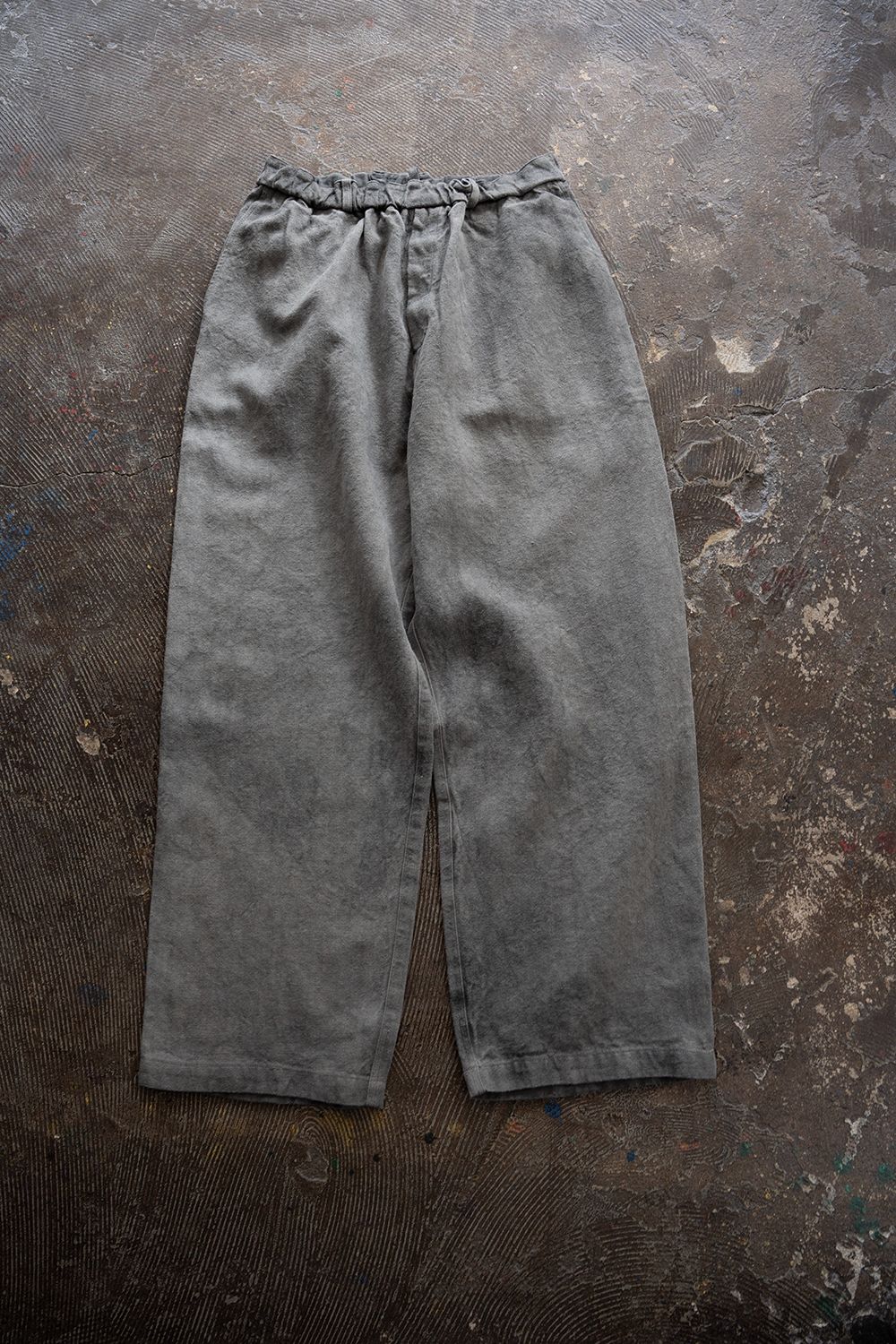 亜麻苧麻ワイドパンツ(薄炭)