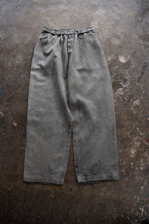 亜麻苧麻ワイドパンツ(薄炭)