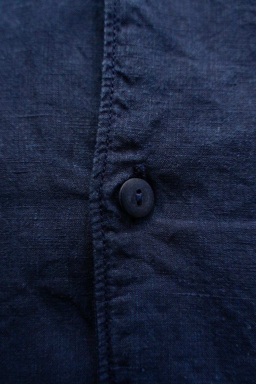【ラスト1点】大麻開襟シャツ 高密度(藍(濃))