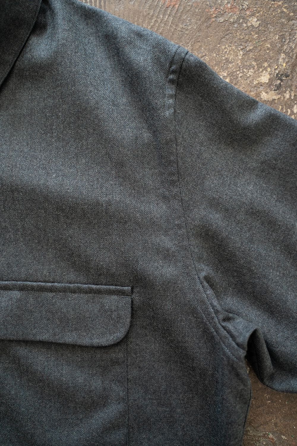 【ラスト1点】【24AW】Super120'sウールシャツ(BLUE CHARCOAL)