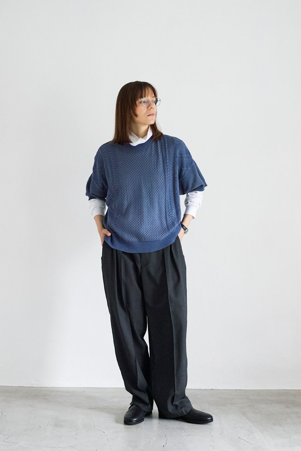 YASHIKI - 【23SS】Sakurakage Knit(SMOKY BLUE) | Salty
