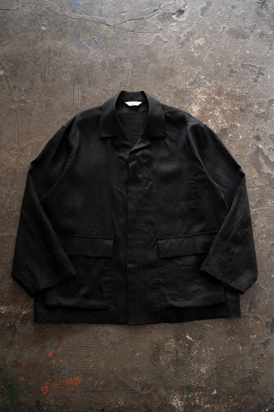 【ラスト1点】【26SS】リネンミニマルカバーオールジャケット(BLACK)