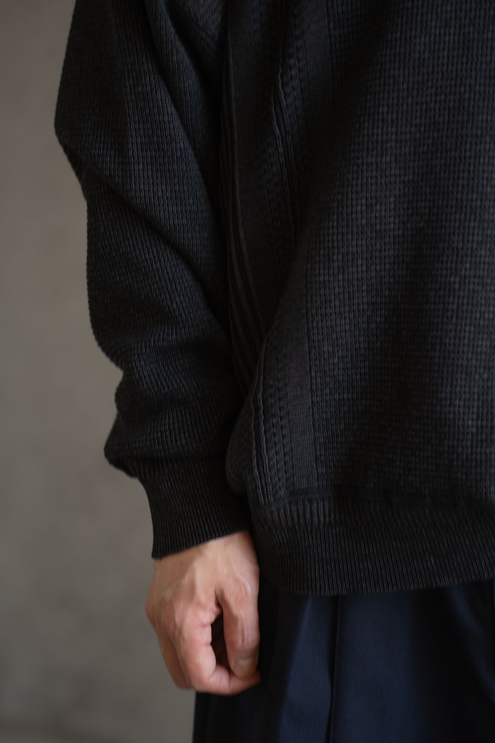 【26AW】Akisame Knit Polo(BLACK)