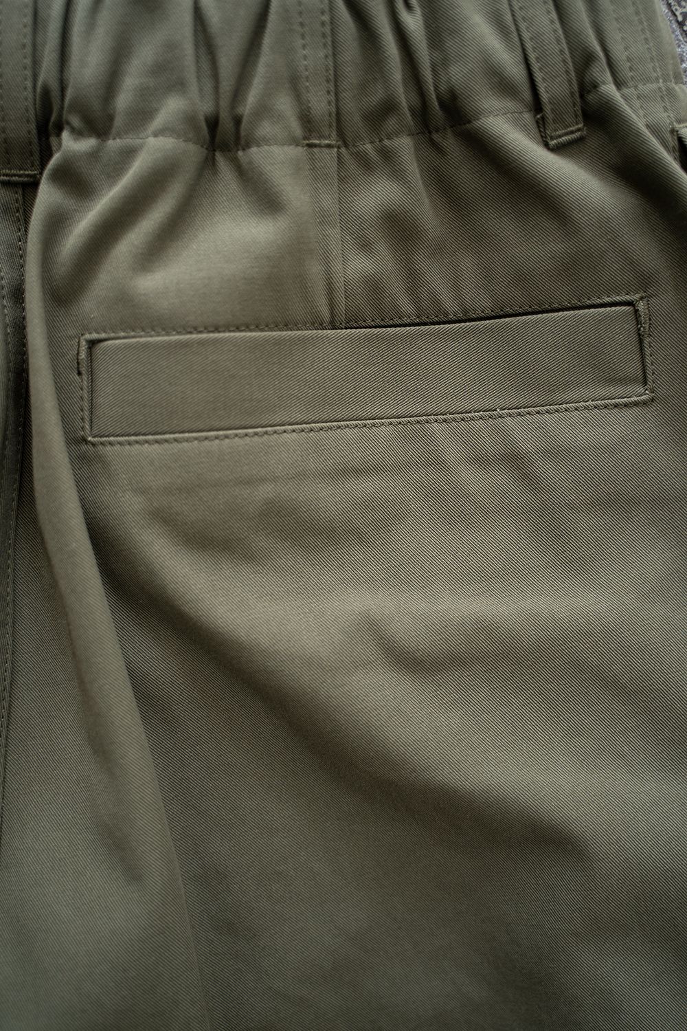 【ラスト1点】【23SS】強撚コットン×ポリエステルワイドイージーパンツ(OLIVE)