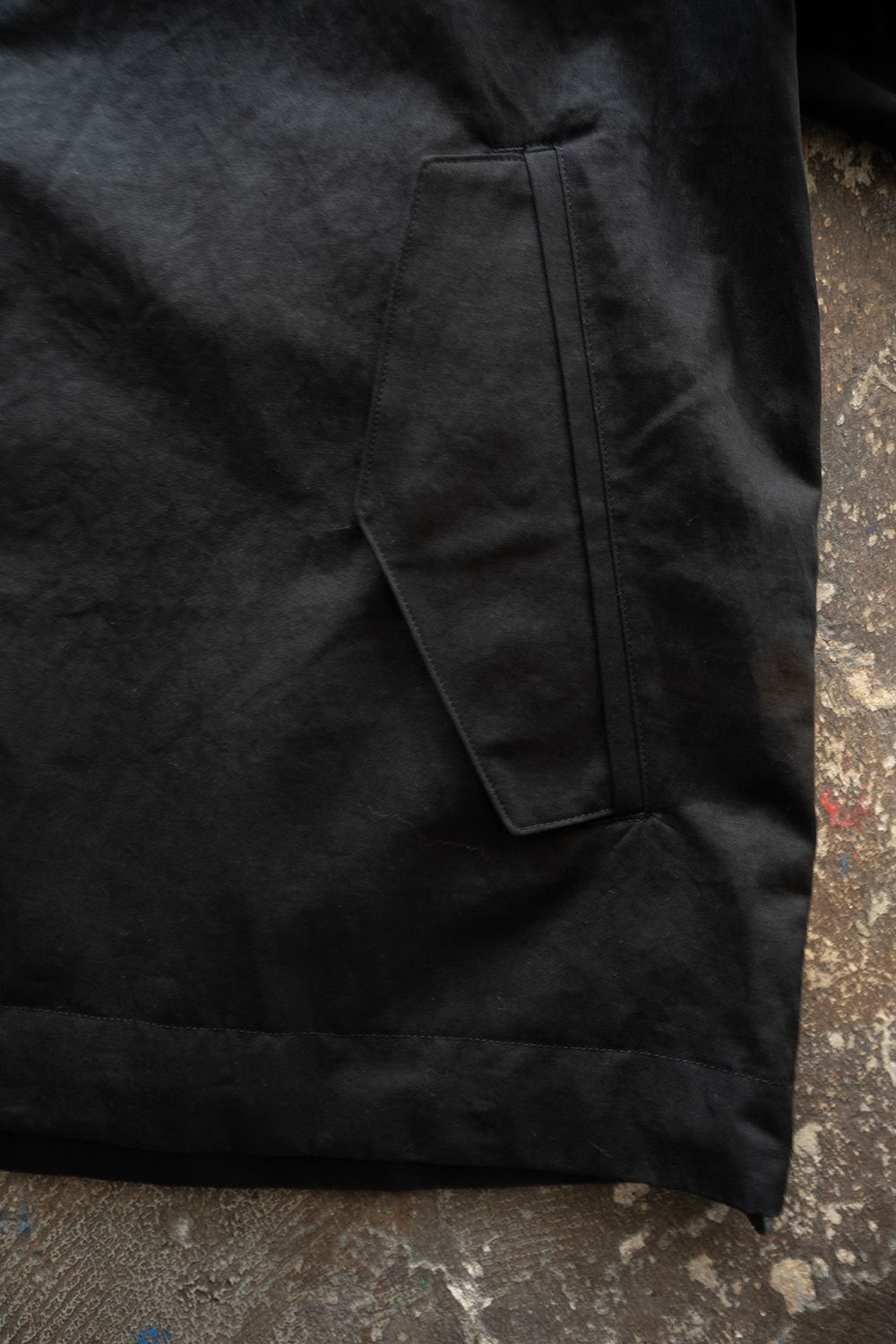 【26SS】コットン×リネンスタンドカラーブルゾン(BLACK)