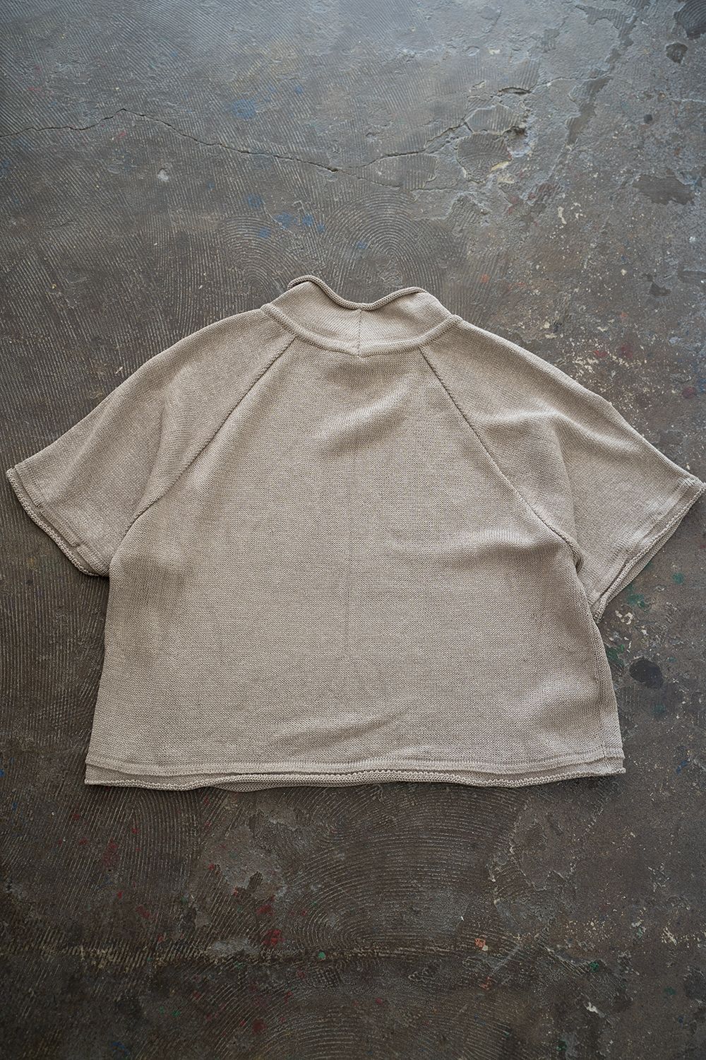 【ラスト1点】2Way Roll Neck Knit Pullover/和紙混2WAYロールネックニット(GREIGE)