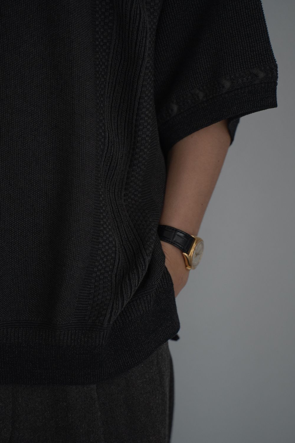 【26SS】Ryokufu Henley Knit(BLACK)