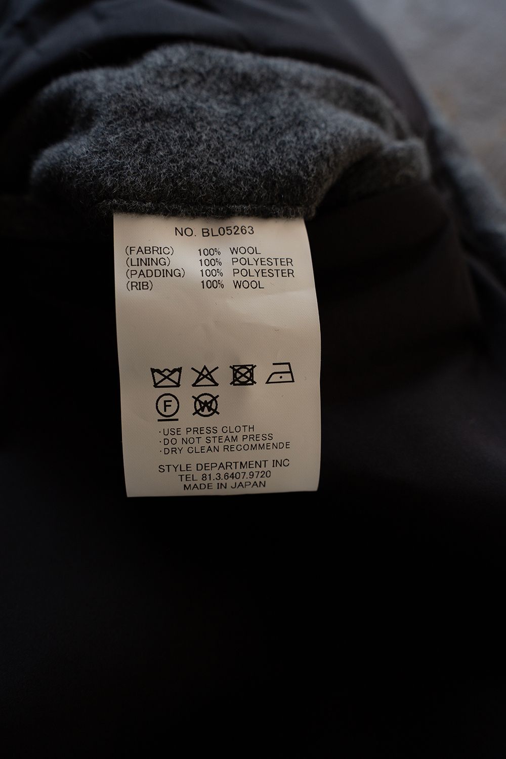 【26AW】Super100'sローデンクロスシンサレートスタンドカラーブルゾン(GRAY)