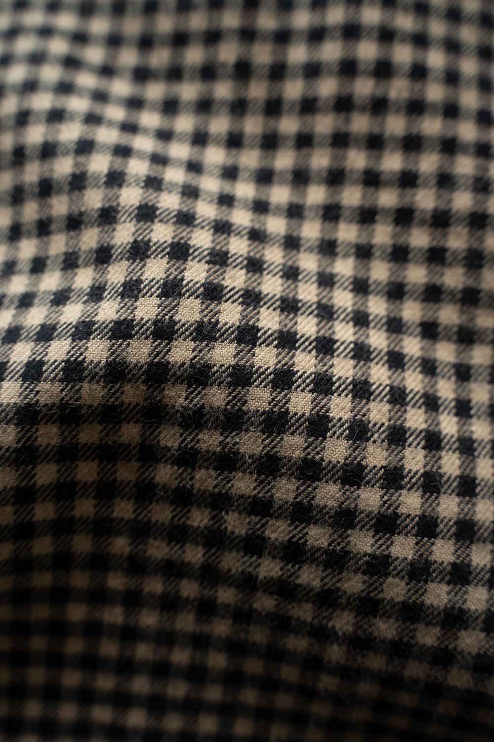 【26AW】Cotton Wool Check Shirts(BEIGE×BLACK CHECK)