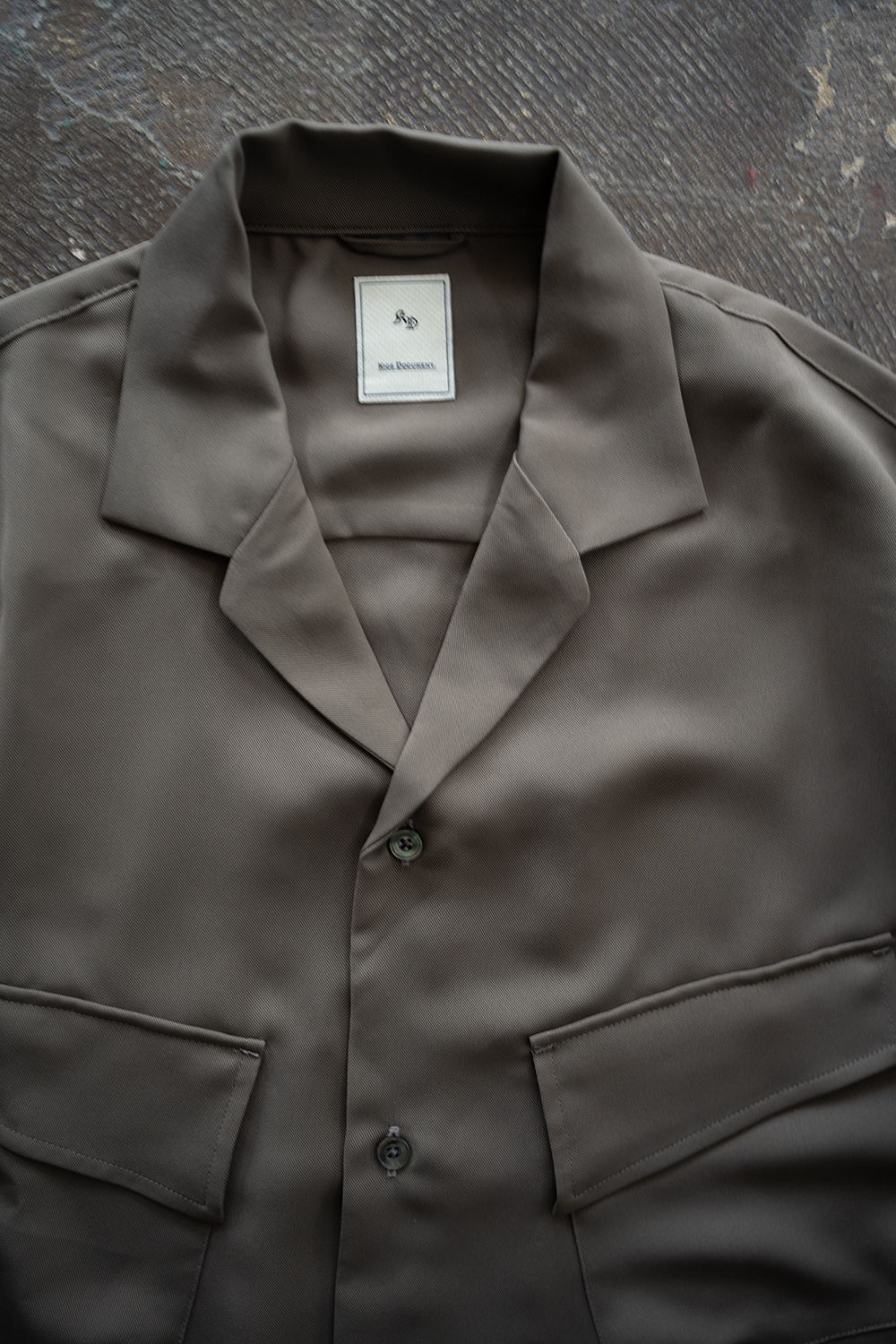 【26SS】PE Drape Fatigue Shirt/ポリエステルドレープファティーグシャツ(KAHKI)