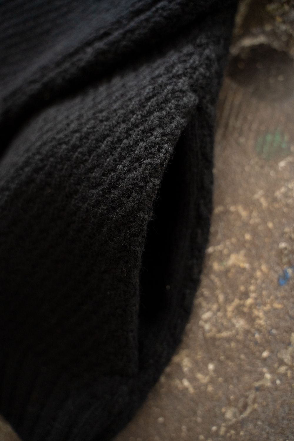 【ラスト1点】【25AW】英国羊毛5Gニットジップブルゾン(BLACK)