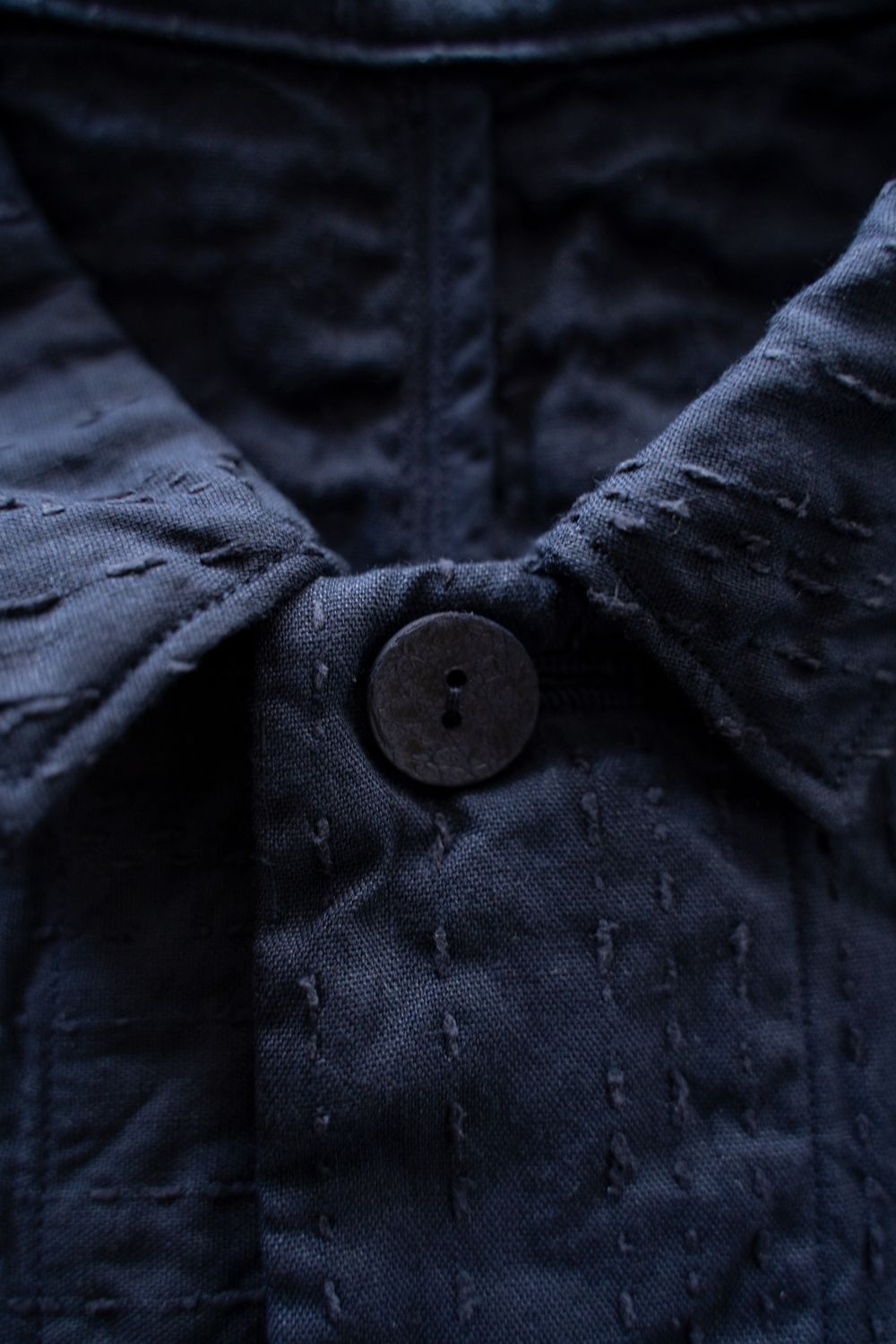 薄手刺し子織ジャケット(濃紺)