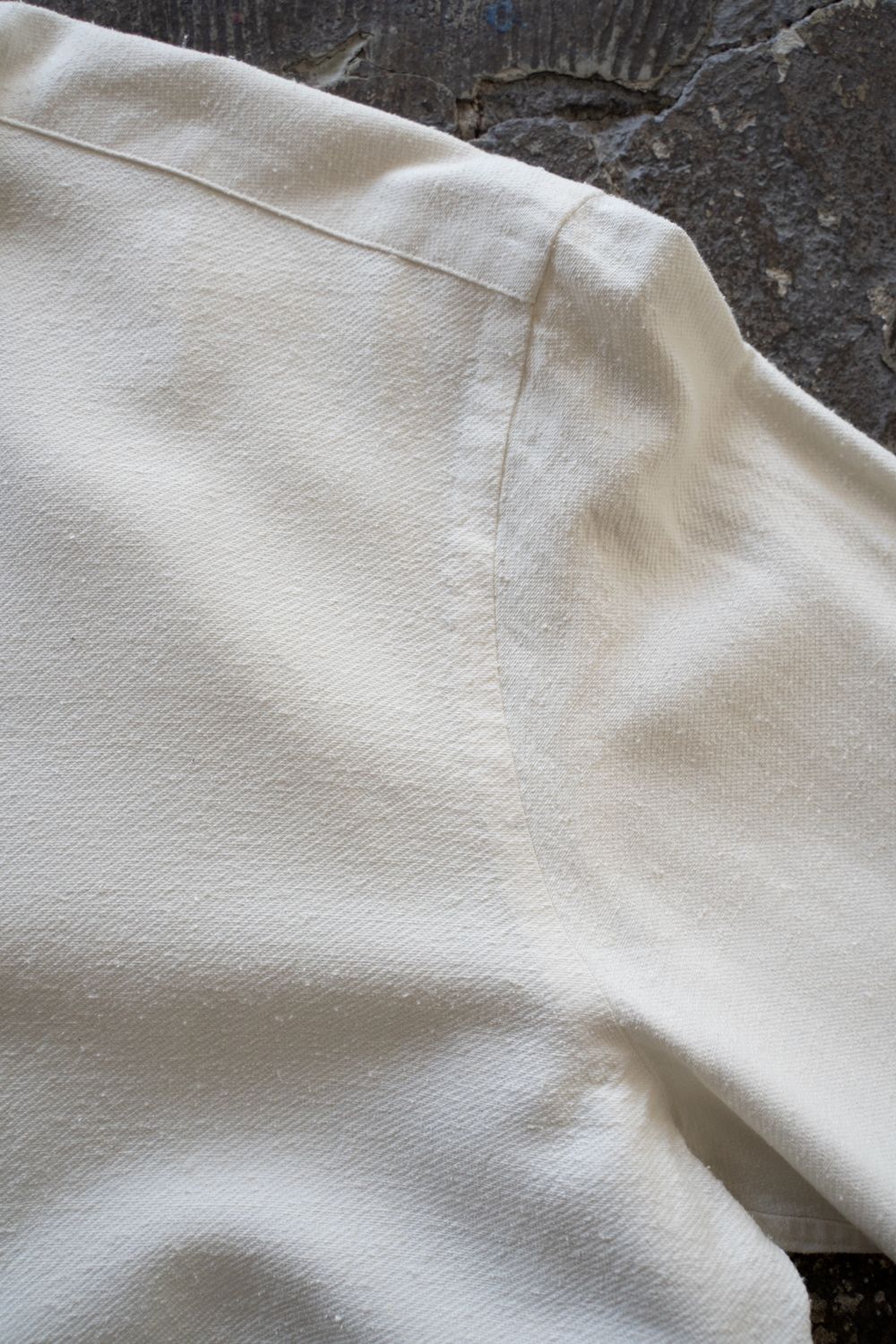 【ラスト1点】【25AW】Silk Nep Kersey Windsor Wide Collar Shirt(PEARL WHITE)