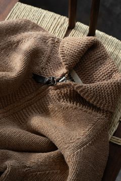 Cotton/Papar/Wool HAND KNITTING cowichan sweater(KAKISHIBU)