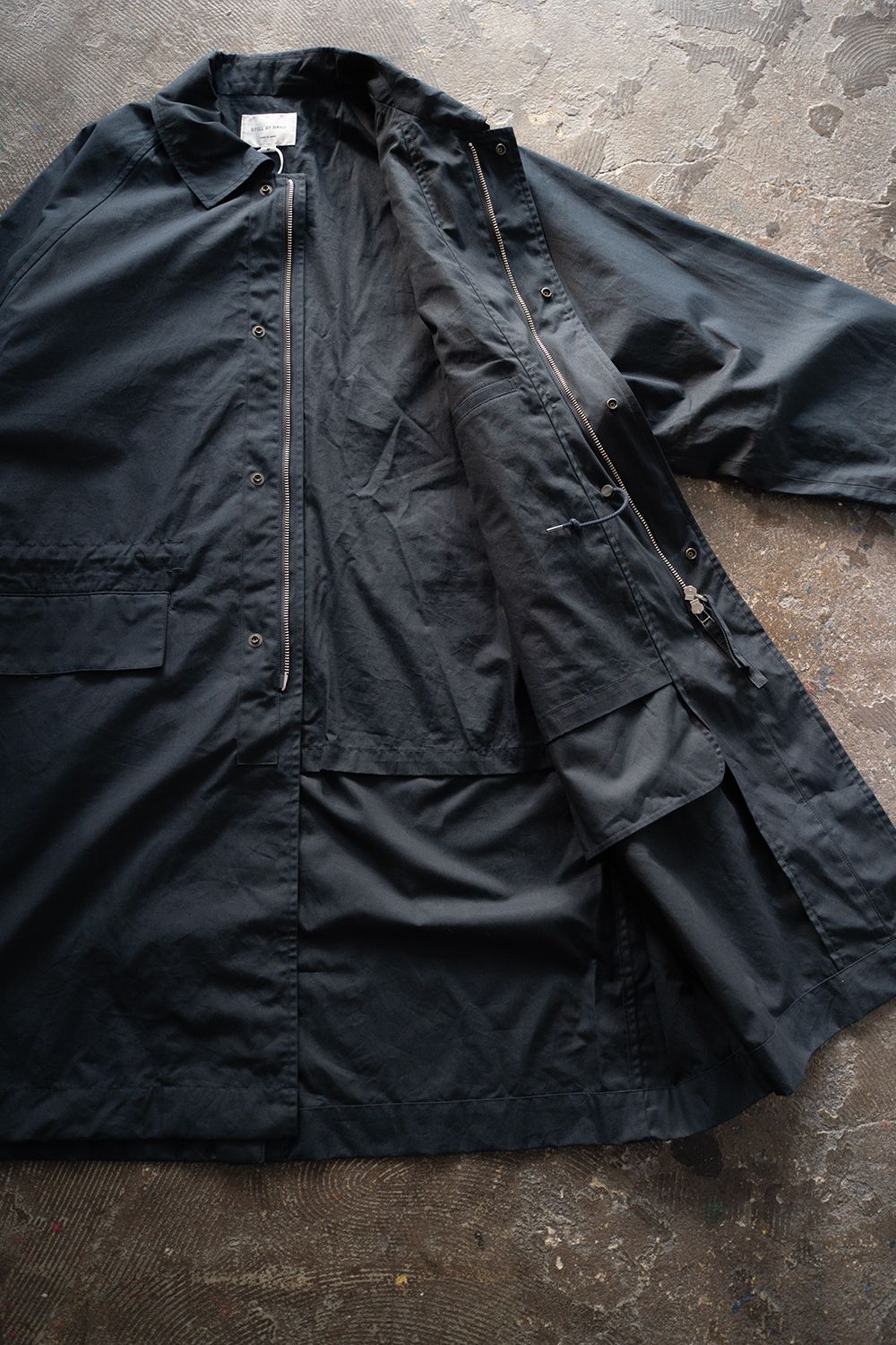 【ラスト1点】【24AW】撥水コットンウェザーステンカラーコート(NAVY)