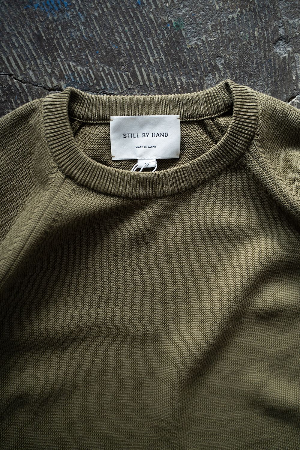 【ラスト1点】【25SS】強撚綿クルーネック10Gニット(OLIVE)