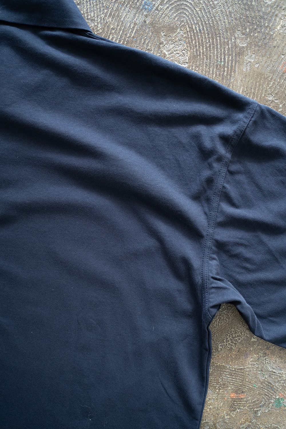 【ラスト1点】【23SS】強撚コットンカットソーポロ(NAVY)