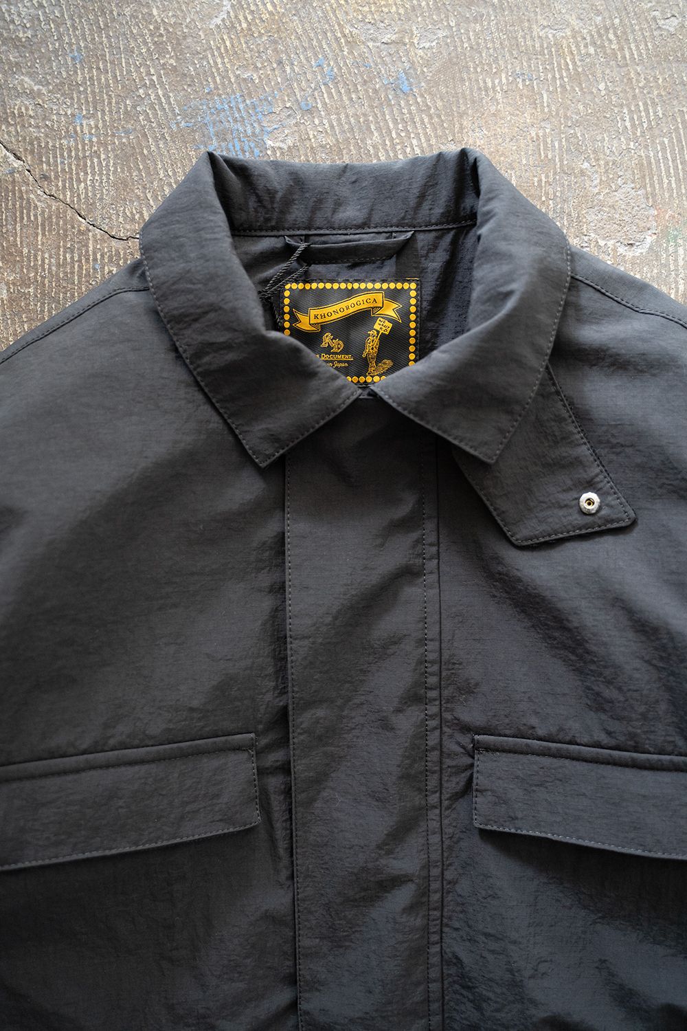 【ラスト1点】【23AW】Water Proof Rip Stop Nylon Stand Coat/撥水リップストップナイロンスタンドコート(BLACK)【ユニセックス】