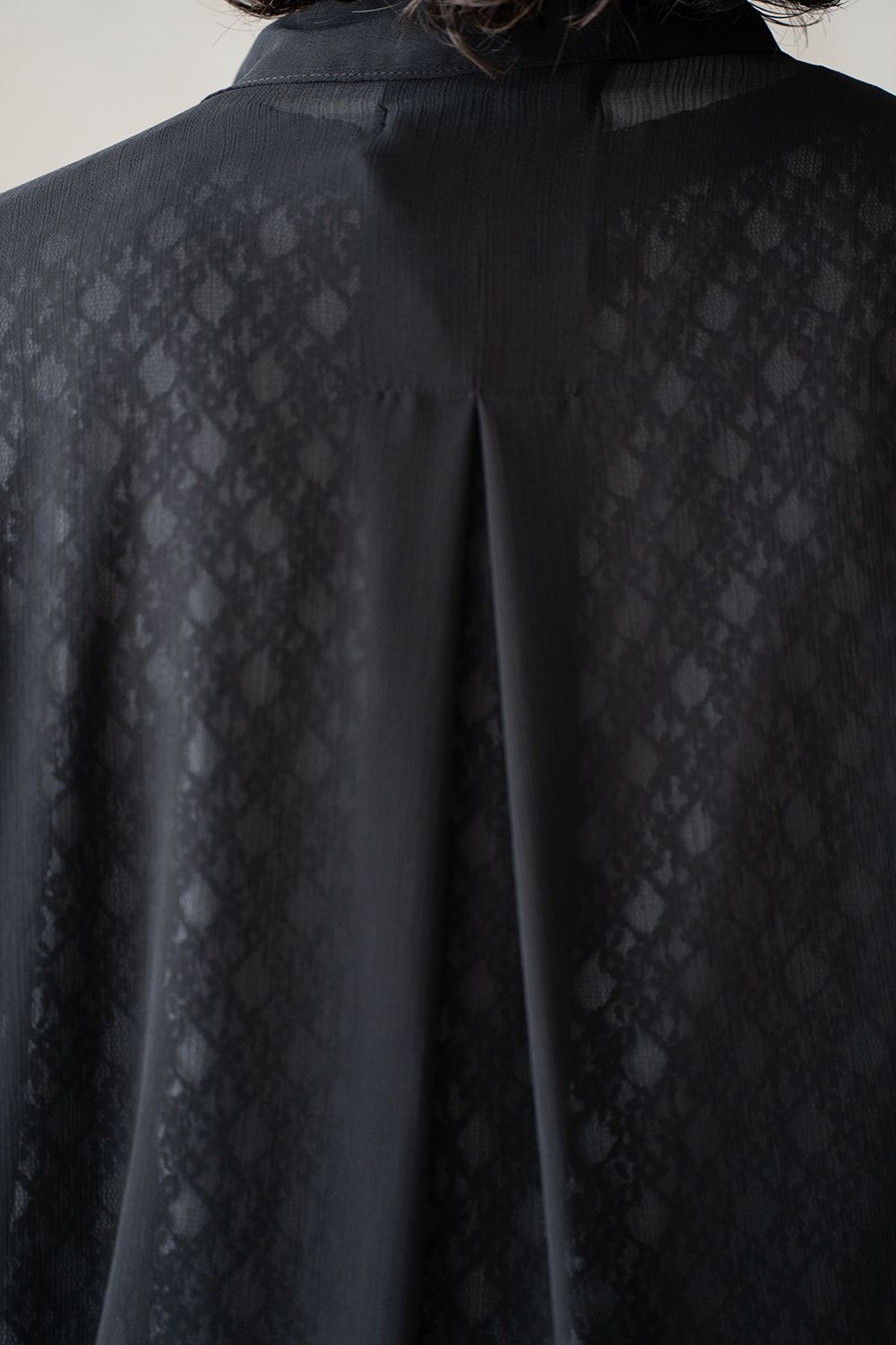 【ラスト1点】【24SS】Oversized Sheer Shirt/オーバーサイズドシアーシャツ(BLACK)