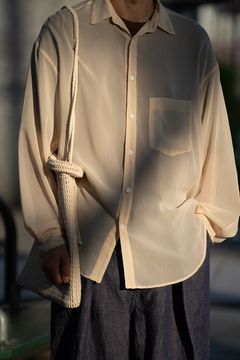 【ラスト1点】【24SS】Oversized Sheer Shirt/オーバーサイズドシアーシャツ(ECRU)