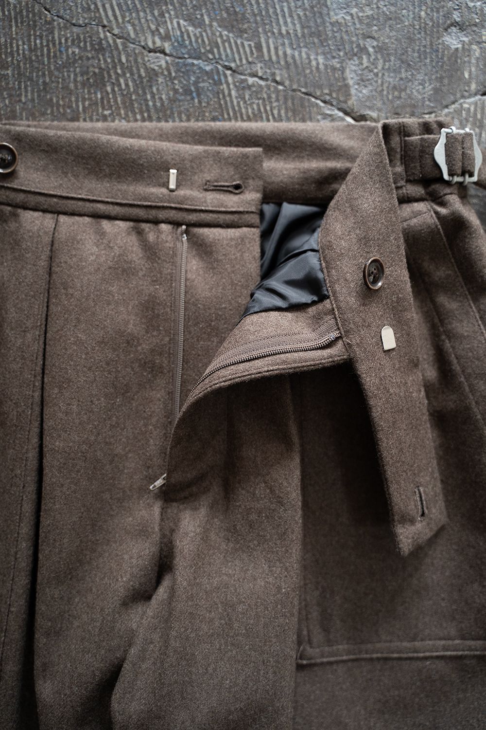 【ラスト1点】2-Tack Flannel Baker Pants/2タックフランネルベイカーパンツ(BROWN)