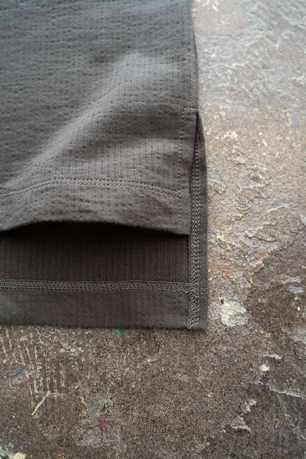 【ラスト1点】Shadow Stripe Mock Neck/シャドウストライプモックネックカットソー(CHARCOAL)