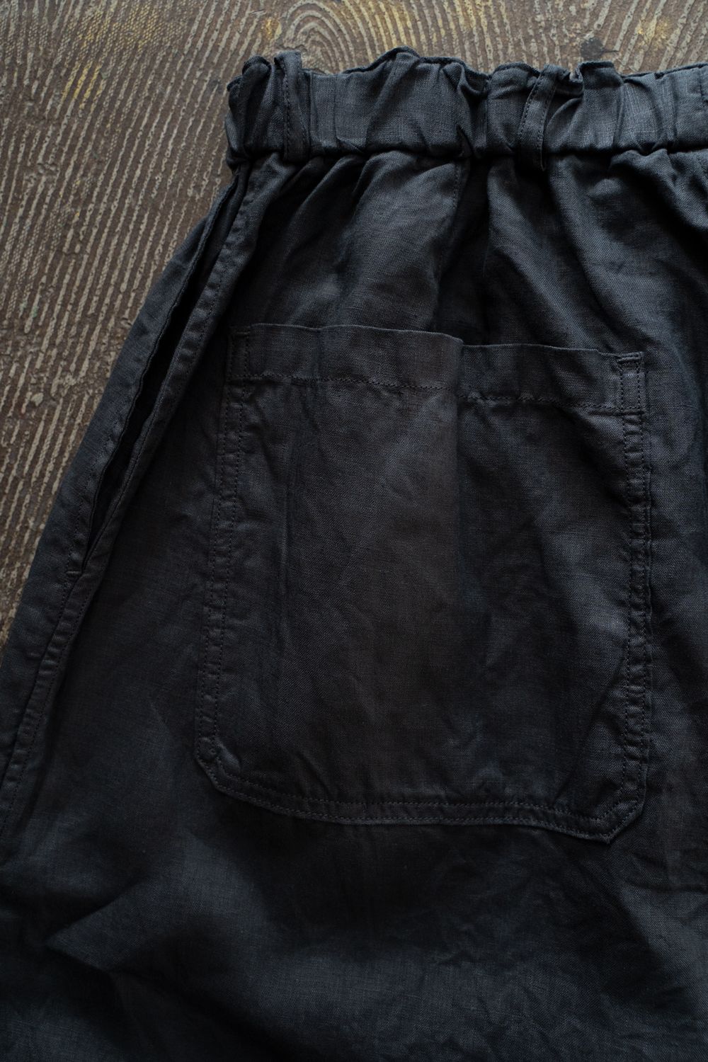 【ラスト1点】大麻ワイドパンツ(墨黒)