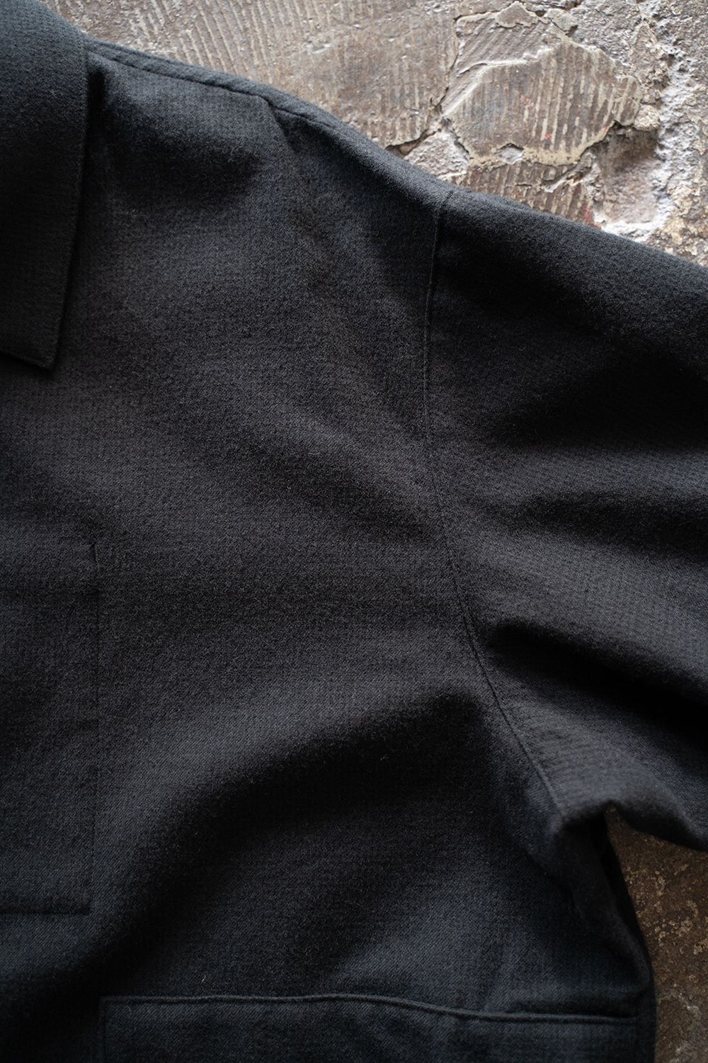 【ラスト1点】【24AW】ウール×コットンシャツブルゾン(BLACK NAVY)
