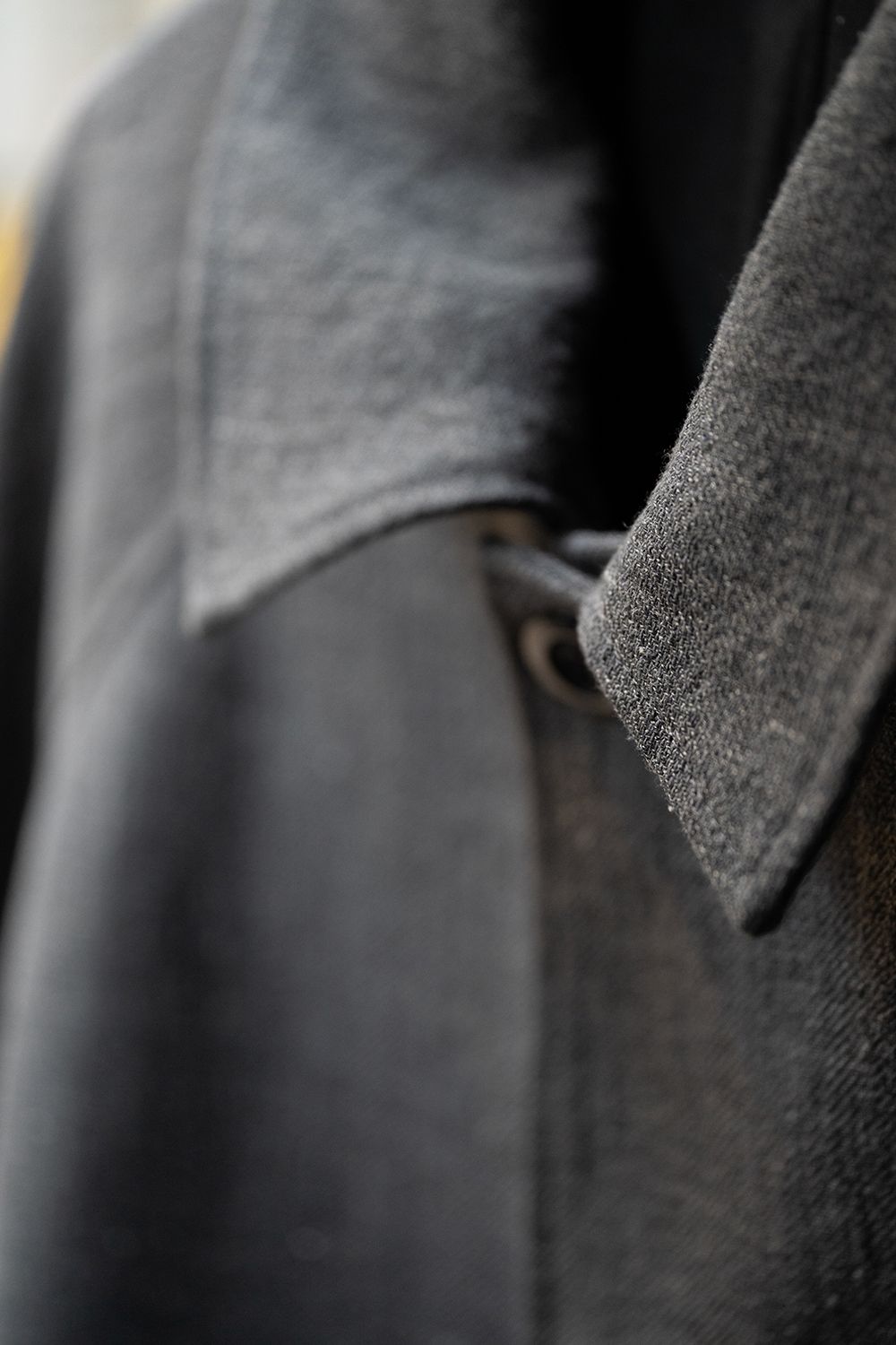 【ラスト1点】【23SS】リネン×シルクステンカラーハーフコート(SLATE GRAY)