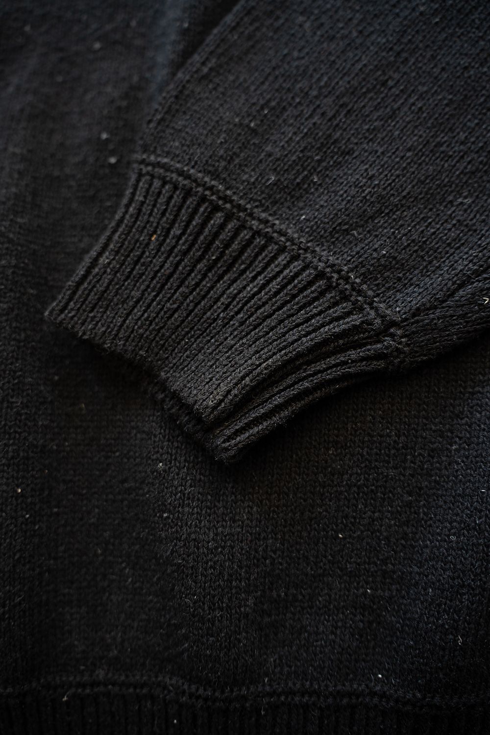 【ラスト1点】【25AW】シルク×コットンクルーネックニット(BLACK)