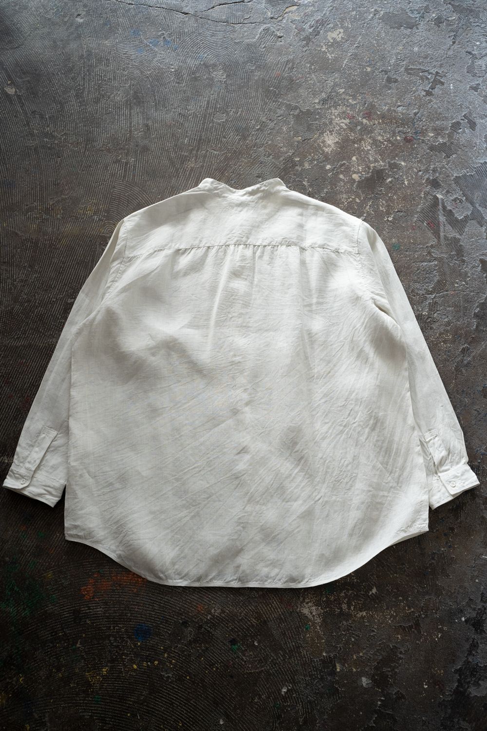 大麻シャツ 3(ベンガラ白)