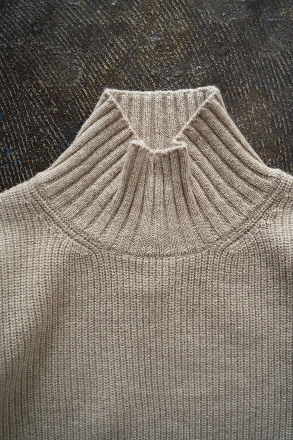 【ラスト1点】【24AW】ウール×シルクハイネックニット(BEIGE)